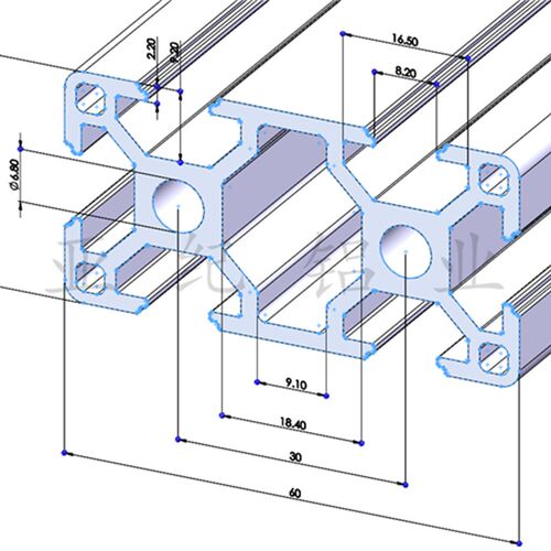 工业铝型材3060铝合金型材欧标加厚重型型材输送线设备框架铝材