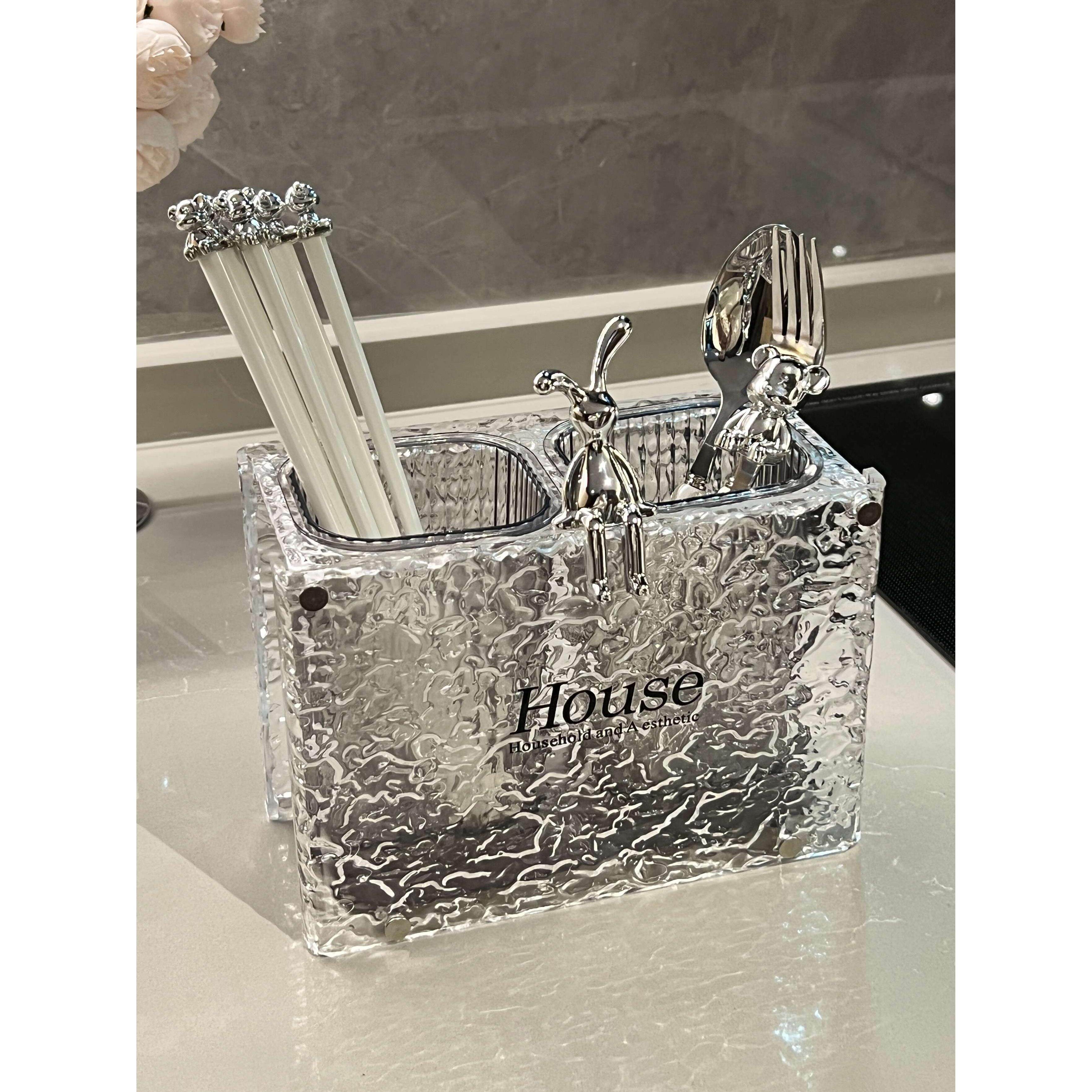 轻奢筷子收纳盒2022新款筷子筒壁挂式置物架家用筷子篓筷笼高级感