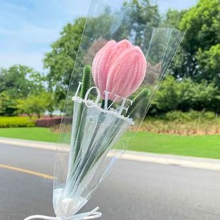 扭扭花成品郁金香手工花束扭扭棒编织教师节礼物花送友闺蜜生日