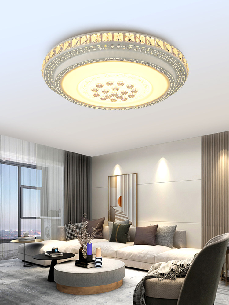 中山灯具官方旗舰圆形客厅led水晶卧室吸顶灯大全套餐厅现代简约