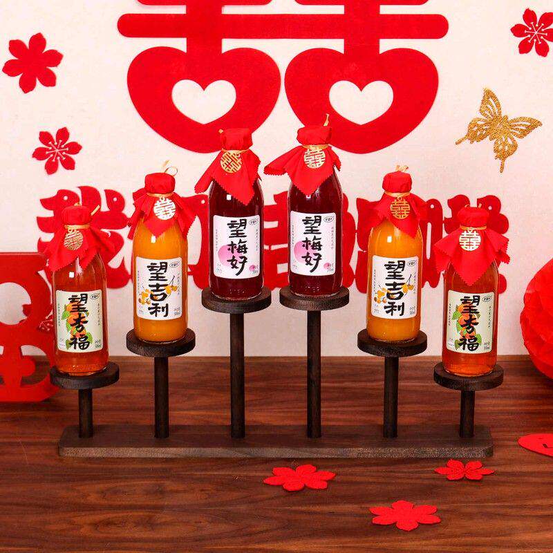 婚庆摆台喜酒架子果酒饮料置物架实木订婚果酒甜品摆件展示架摆台