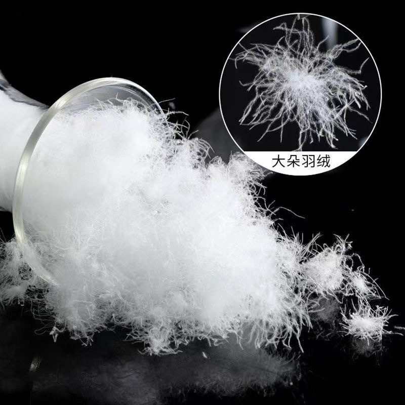 羽绒散装羽绒白鸭绒95大朵原料羽绒被枕羽绒服填充物98大朵绒一两