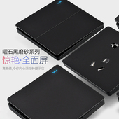 puxi开关插座面板家用一单开五孔墙式 插座86型墙壁带usb黑色 暗装