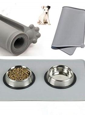 Waterproof Pet Mat For Dog Cat Solid Color Silicone Pet Food