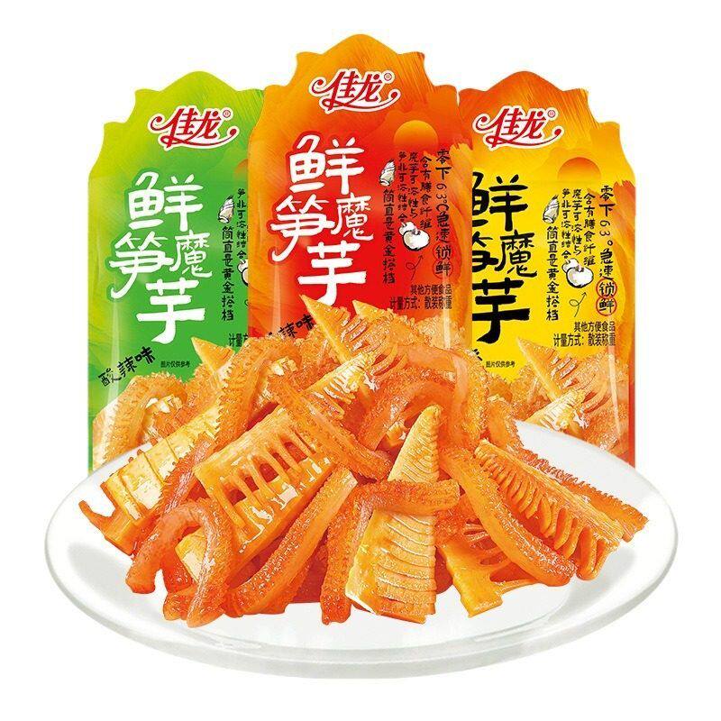 佳龙鲜笋魔芋爽脆爽素毛肚素肉香辣条麻辣解馋小吃休闲零食