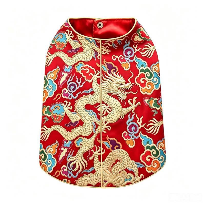 狗狗中式唐装春夏秋宠物衣服泰迪比熊过新年喜庆结婚礼服猫咪日常