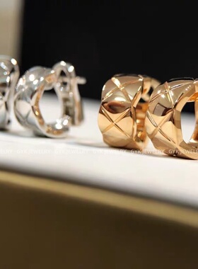 Jennie同款耳环金智妮朴敏英金裕贞菱形格纹耳圈小香风轻奢高级感