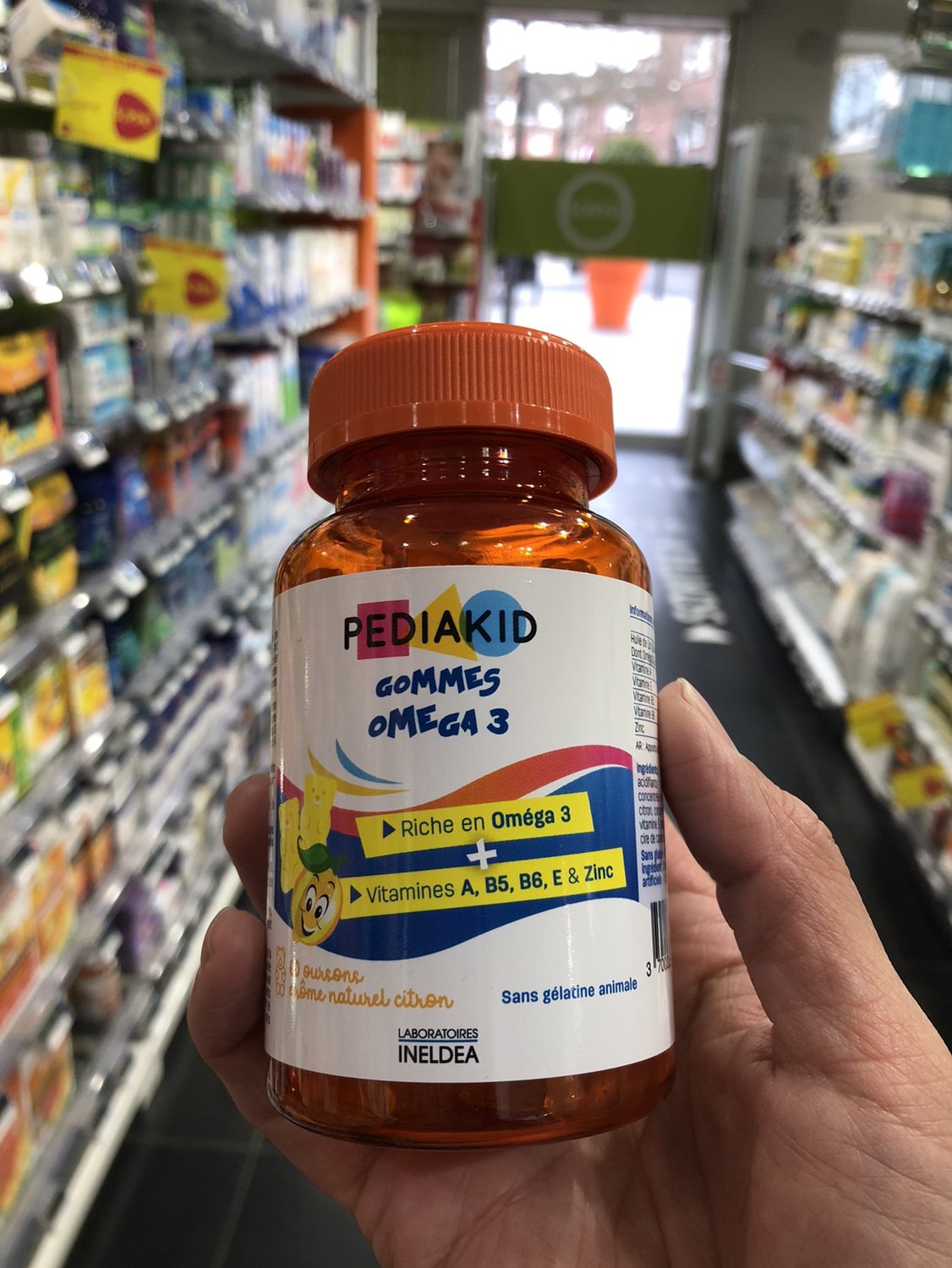法国Pediakid 欧米伽3小熊糖DHA维生素A软糖dha婴儿亚麻籽油60粒