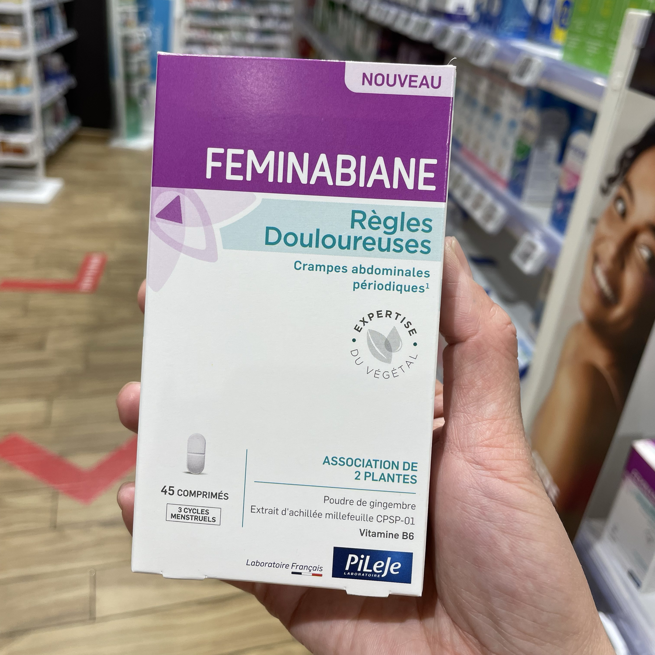 法国Pileje Feminabiane调理缓解女性痛经 内调45片