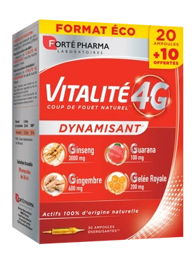 法国本土版Forté Pharma Vitalité 4G Dynamisant 30支/盒