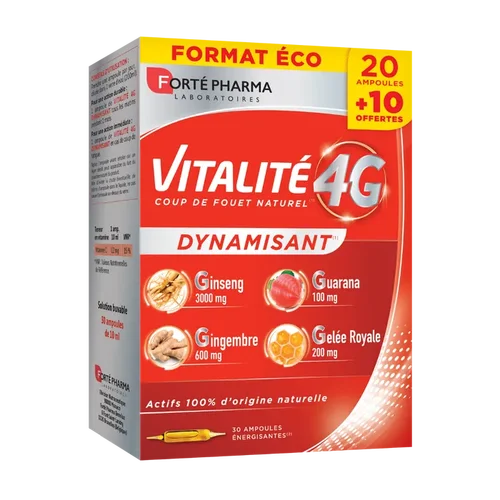 法国本土版Forté Pharma Vitalité 4G Dynamisant 30支/盒