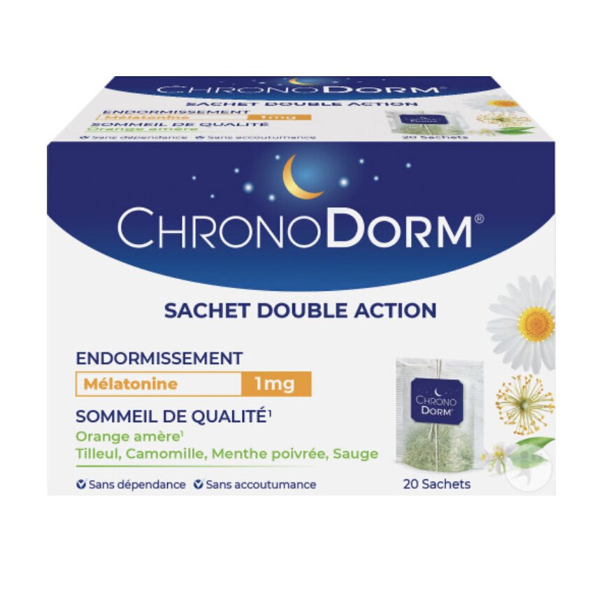 现 法国本土chronoDorm褪黑素助眠茶包 20包 睡眠助睡 植物配方