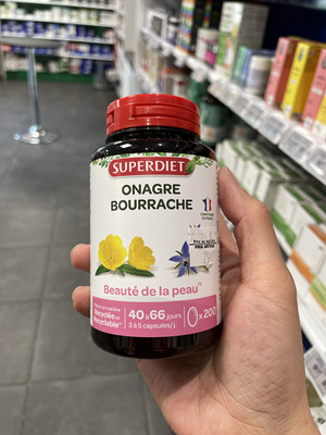 法国本土版SuperDiet见月草琉璃苣油胶丸卵巢保养月见草丸调理