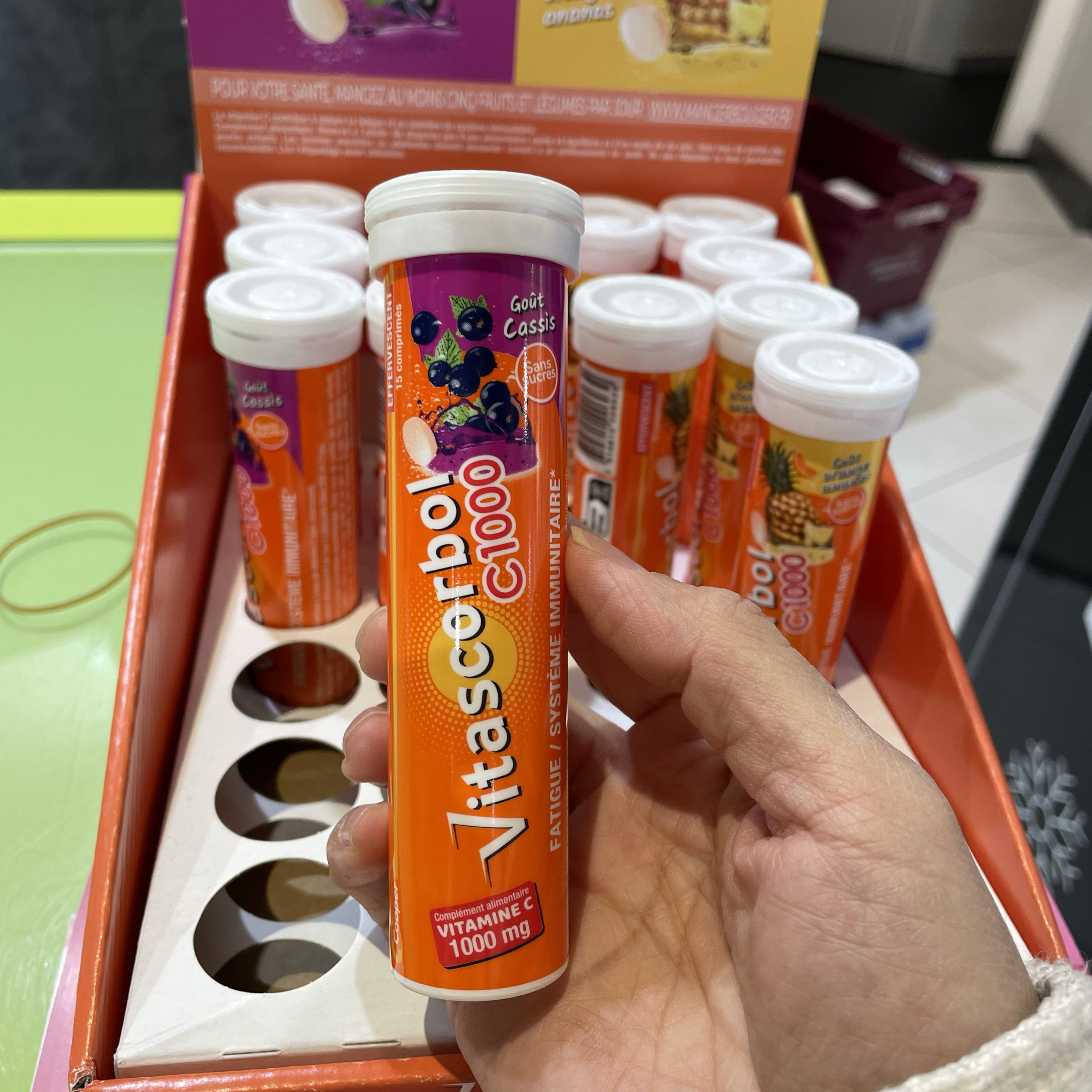 法国本土版Cooper维生素C泡腾片 Vitascorbol C1000菠萝味/蓝莓味