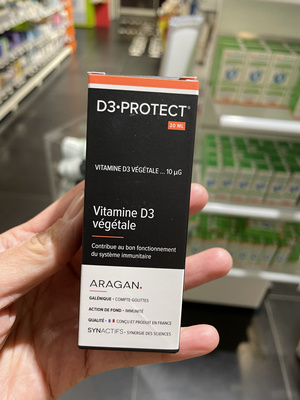法国本土版ARAGAN D3 protect 维生素D3 植物提取 20ml