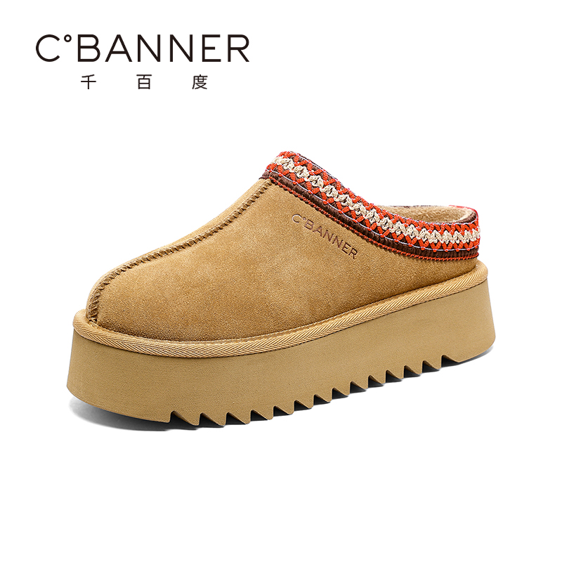 厚底包头拖鞋2024冬季新款保暖