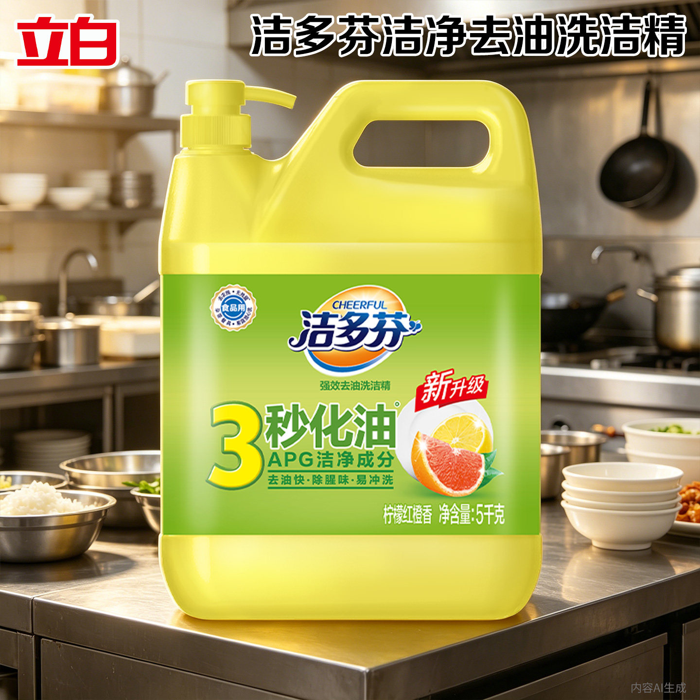 立白洁多芬洗洁精洁净去油温和不伤手厨房餐饮餐具果蔬洗涤剂正品