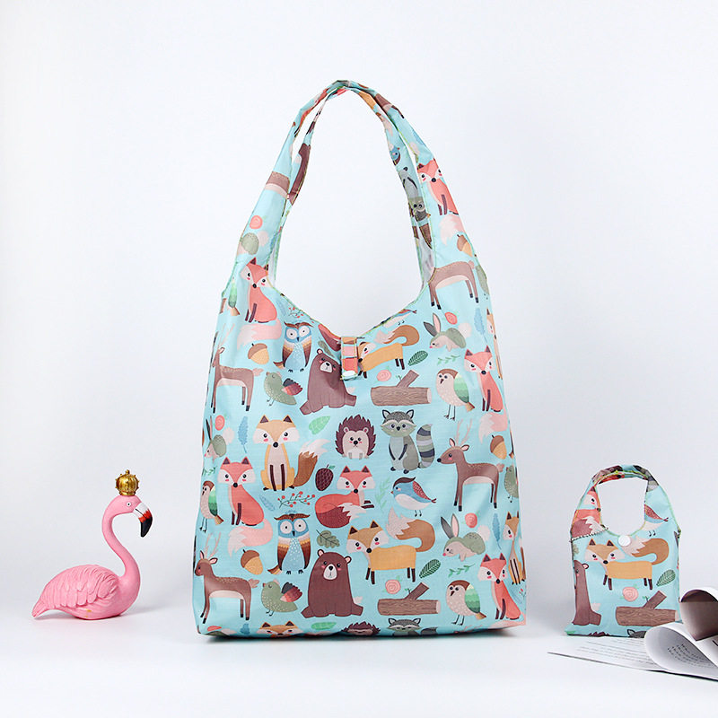 日本卡通大容量牛津布折叠购物袋袋子环保买菜袋超市旅行单肩包