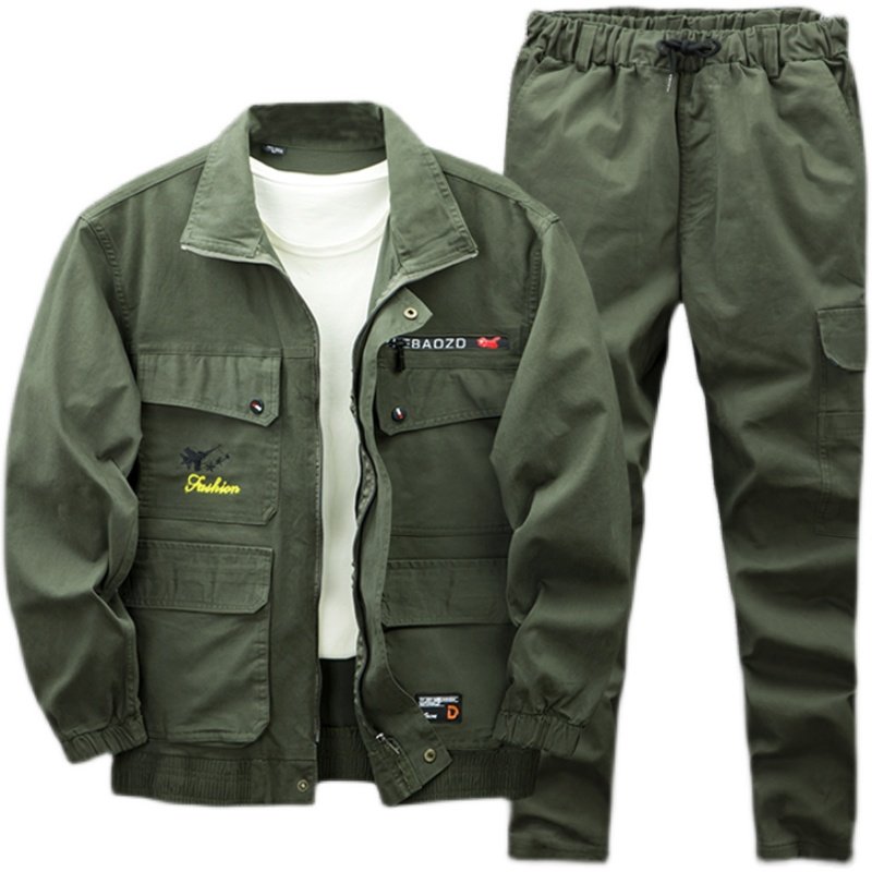 秋冬新款纯棉弹力工作服套装