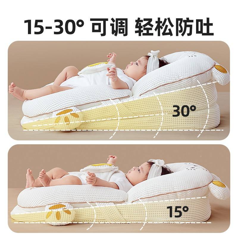 78017温枕婴儿坡0-儿12月喂月吐防奶神斜宝宝床龄中床新欧生小垫