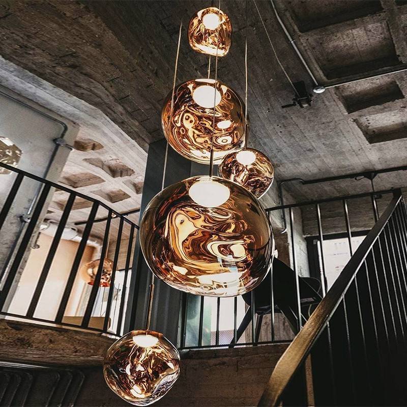 2梯客灯挑空厅楼 欧81602小覆式楼北lof厅灯5 02灯t新别款墅饭熔