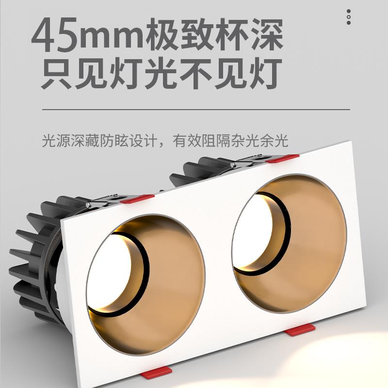 LD眩山双E筒灯02619斗防胆灯灯嵌头入孔式双眼厅灯小丘客室卧卫射