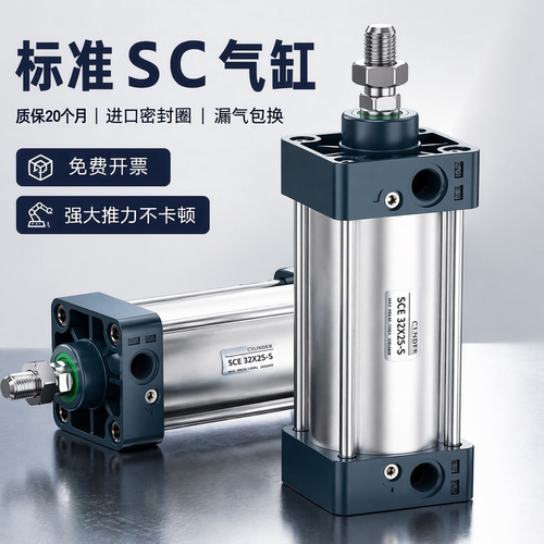 SCE气缸气动标准气缸EU型小型大推力带磁3240 50 63 SC80 100 125