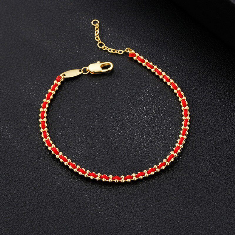 国潮高级感复古红绳手链气质新款