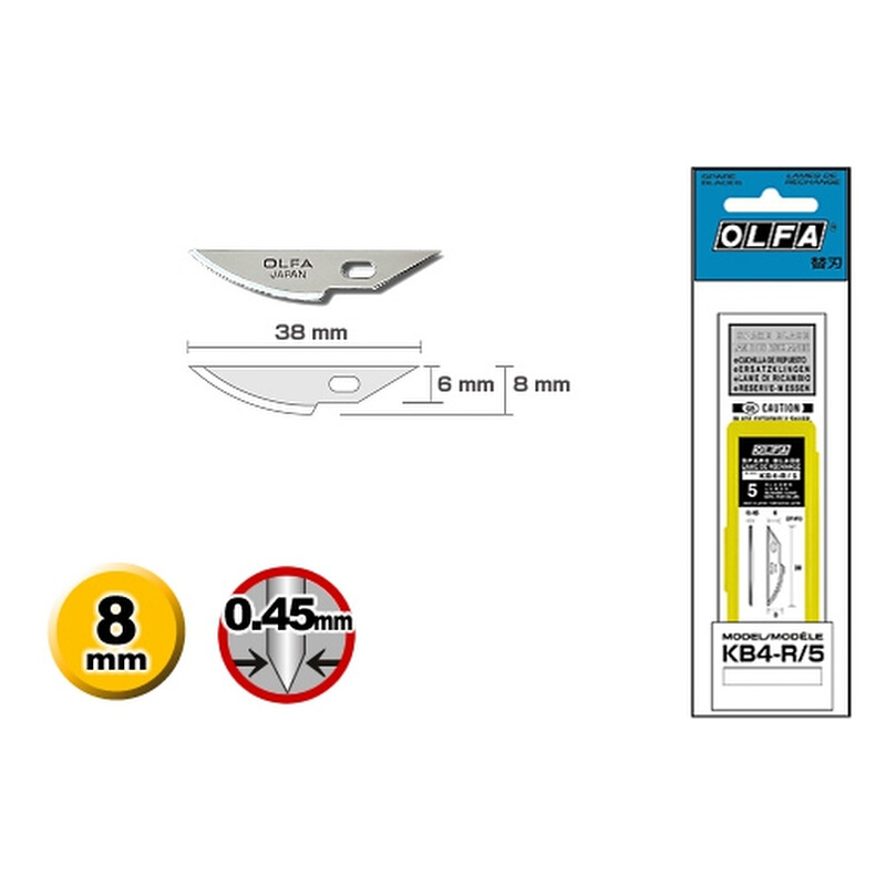 日本OLFA爱利华专业用笔刀刀片 KB4-R/5适用AK-1/AK-4/LTD-09