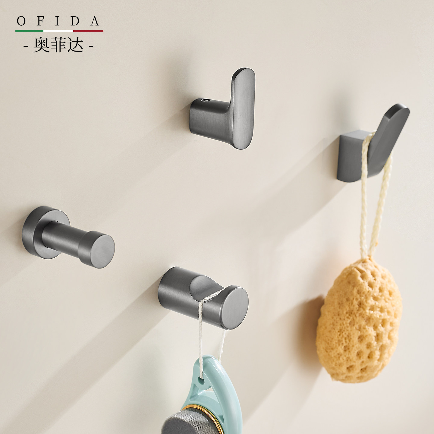 拉丝枪灰全铜挂衣钩打孔固定壁挂墙壁衣服挂衣架衣钩玄关单个挂钩,家装主材,挂钩/挂衣钩,淘宝优惠券,粉丝福利购,淘宝优惠卷