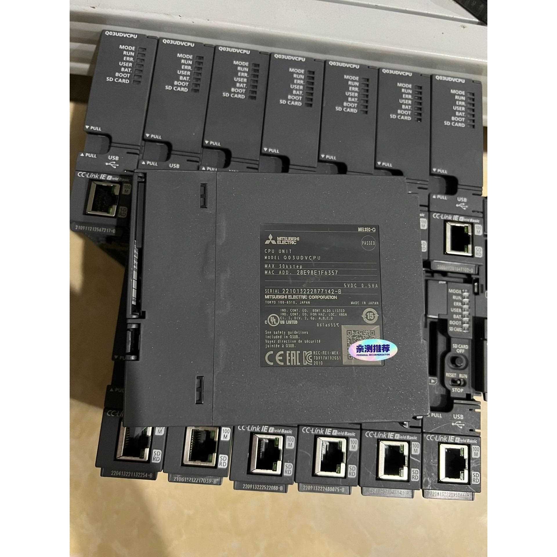 三菱Q03UDVCPU，二手拆机成色，功能包好，不是实价