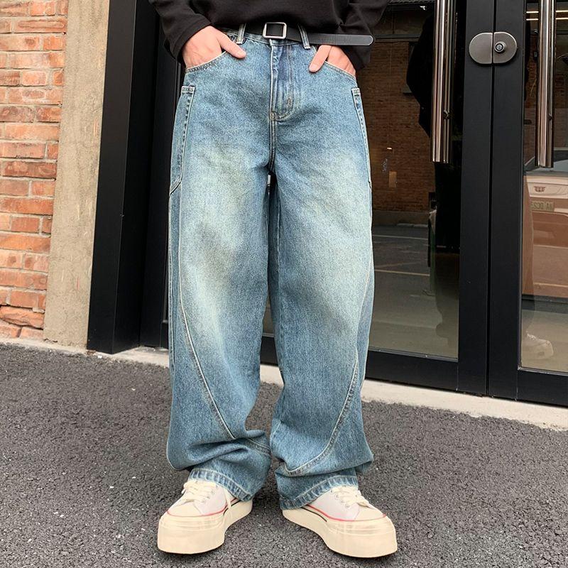 巴黎风美式复古高街牛仔裤