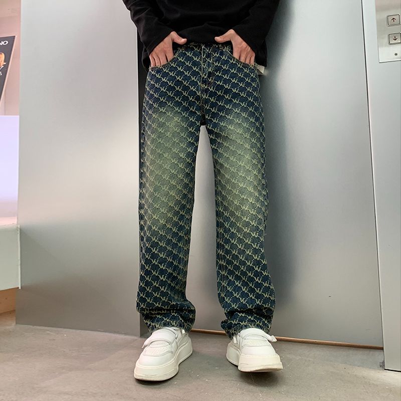 巴黎风潮牌美式复古牛仔裤