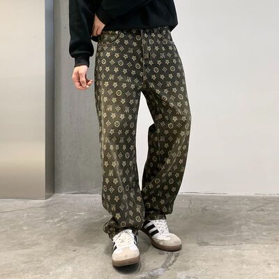 巴黎风潮牌美式复古牛仔裤
