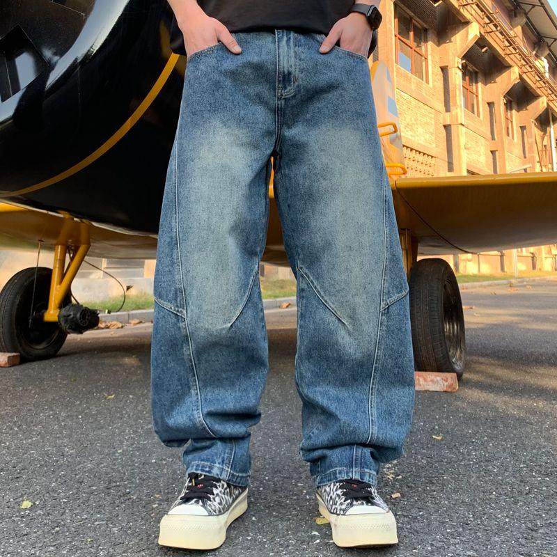 巴黎风牛仔裤阔腿小弯刀秋冬