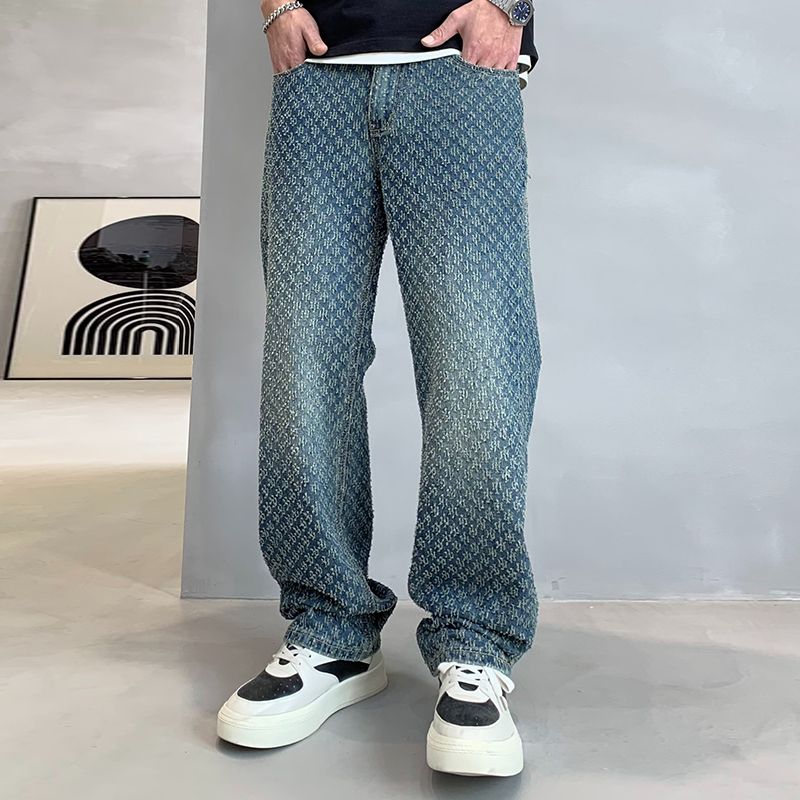 巴黎风潮牌美式复古牛仔裤