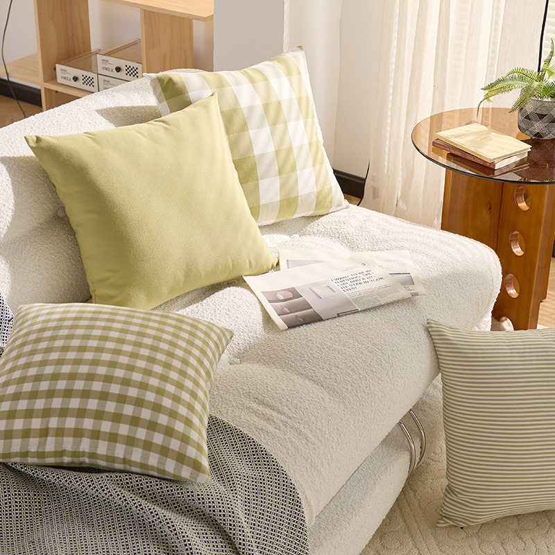 格子靠垫套客厅沙发靠垫抱枕套靠枕套不含芯绿色纯色抱枕家用定做,居家布艺,靠垫/抱枕,淘宝优惠券,粉丝福利购,淘宝优惠卷