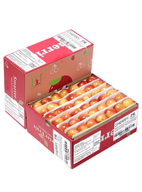 新年礼盒1/4斤金车5J智利进口车厘子雷尼尔樱桃黄色新鲜水果送礼