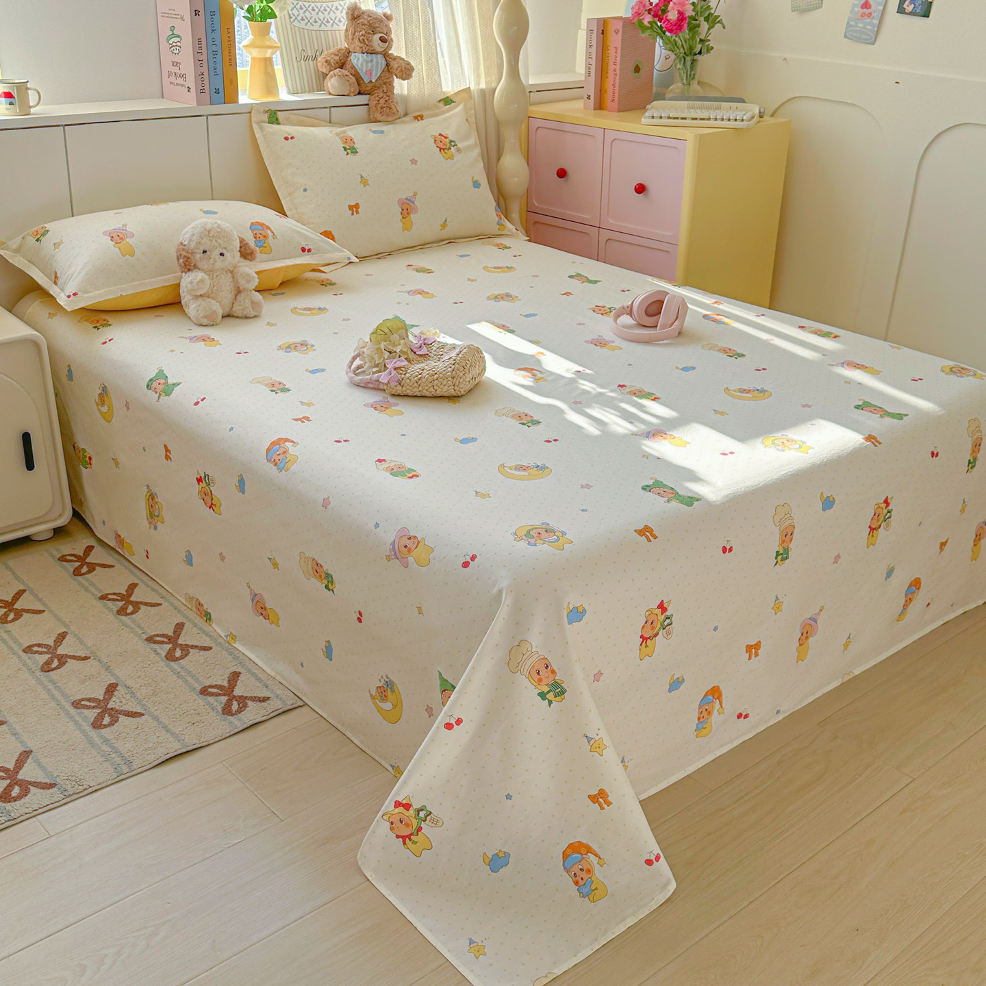 100全棉纯棉床单单双人卡通儿童高低床加大炕被单学生宿舍120*230,床上用品,床单,淘宝优惠券,粉丝福利购,淘宝优惠卷