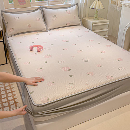 定做订制A类床笠款冰豆豆冰丝席凉席子榻榻米加大炕上下铺床罩套