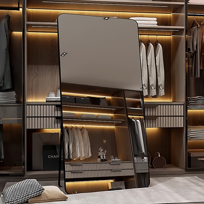 服装店显瘦免打孔可调落地全身镜