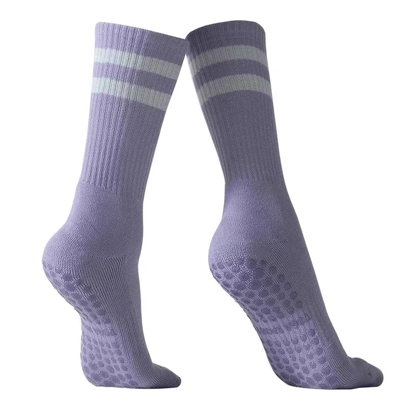 瑜伽袜子防滑专业女普拉提加厚运动健身跑步跳绳高中筒压力防滑袜