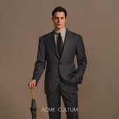 Acme 外套 正装 cultum绅士盔甲120S精纺羊毛条纹宽肩西服套装 男士