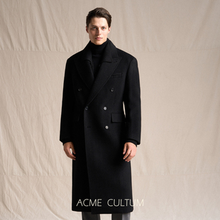 Acme 柴斯特菲尔德毛呢大衣男外套冬 cultum牦牛绒双排扣翻领长款