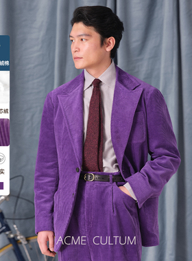 【Suit Ride联名限定】AC纯棉无结构戗驳领西服套装男休闲外套