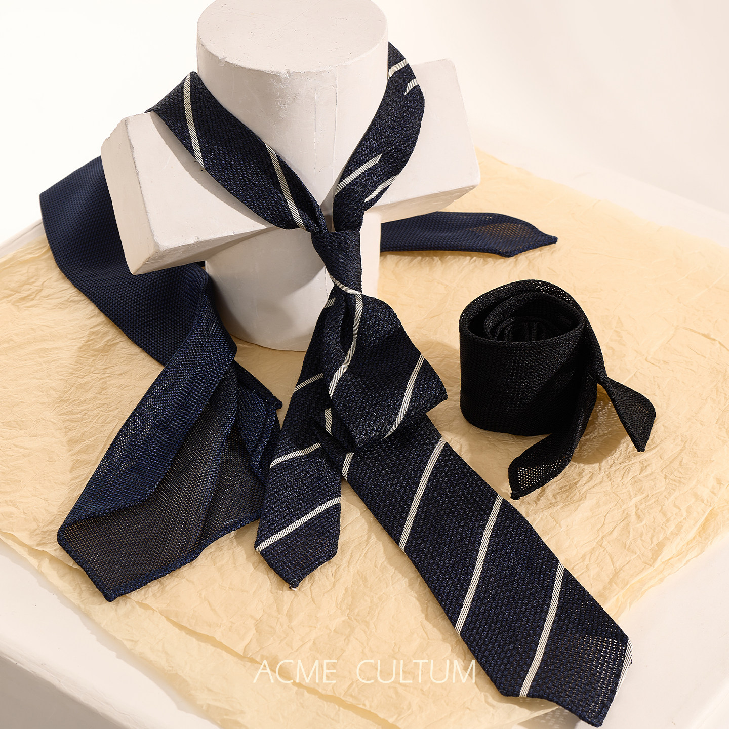Acme cultum桑蚕丝镂空轻盈手工七折条纹手打领带男正装配饰礼盒,服饰配件/皮带/帽子/围巾,领带,淘宝优惠券,粉丝福利购,淘宝优惠卷
