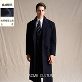 Acme cultum羊绒羊毛翻领长款 加厚柴斯特毛呢大衣男商务通勤外套