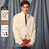 Acme cultum美利奴羊毛加厚590g高领羊毛开衫 拉链毛衣男针织外套