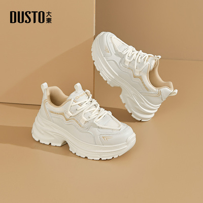 大东老爹鞋女2025新款秋季女鞋透气厚底休闲鞋增高运动登山鞋子女