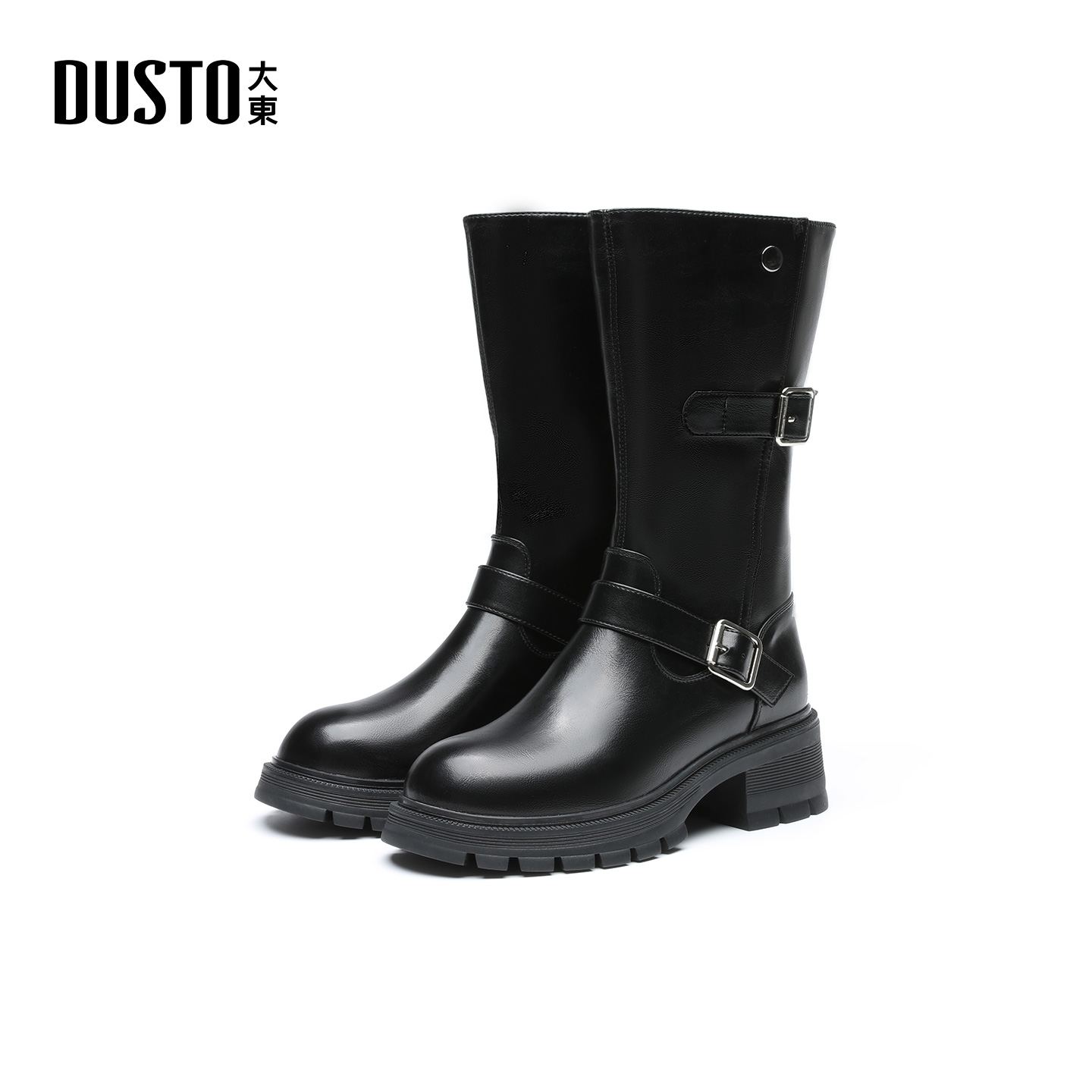 大东骑士靴粗跟中筒靴